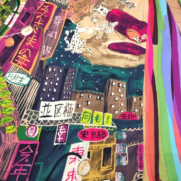 Hand crafted dog print rainbow pattern wrap skirt xs - Picture 7 of 9